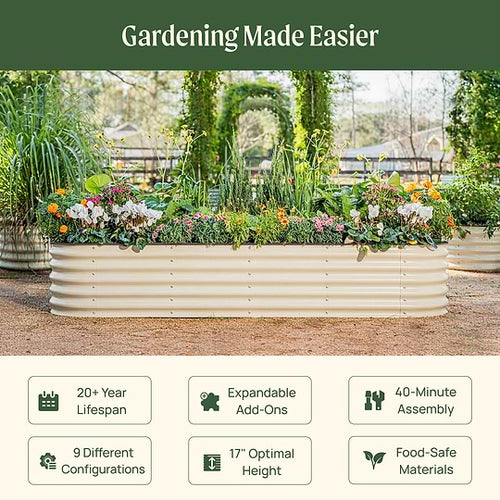 Vego Garden 17 Tall 9 In 1 Large Modular Metal Raised Garden Bed Kit