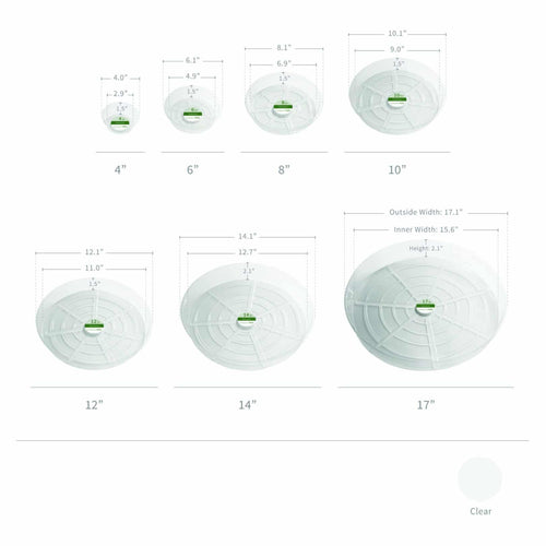 Crescent Garden Clear Plant Saucers