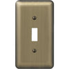 Amerelle 1-Gang Stamped Steel Toggle Switch Wall Plate, Brushed Brass