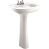 Cato Jazmin White Vitreous China Pedestal Sink with 4 In. Faucet Centers